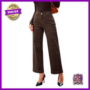 Wide Leg Jeans High Waisted Stretchy Denim Ankle Length Pockets